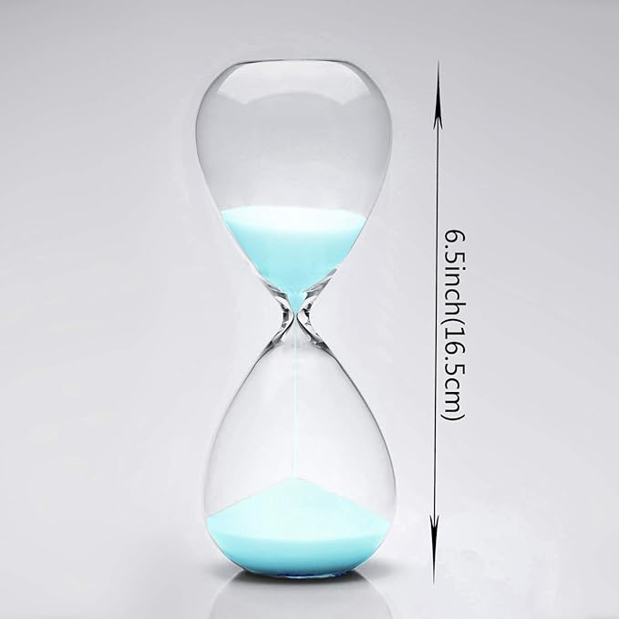 Hourglass Sand Timers - SWISSELITE Biloba Hourglass Sand Timer Inspired Glass/Home, Desk, Office Decor