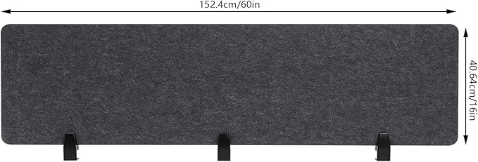 Desk Divider,Modern Stand Up Desk Store ReFocus Raw Clamp-On Acoustic Desk Divider Mounted Privacy Panel,Sound Blocking Desk Divider,Desktop Mounting (60inx16in)