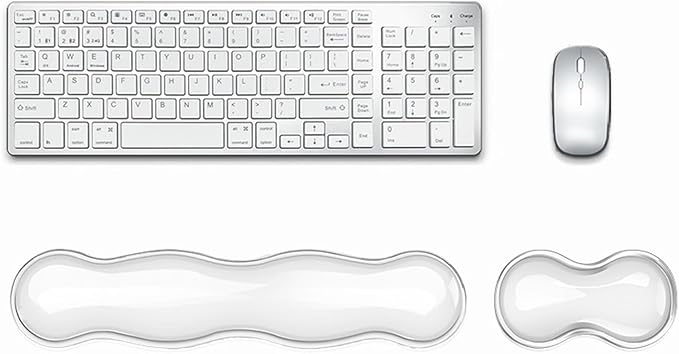 Wrist Rest for Keyboard and Mouse, Ergonomic Gel Keyboard Wrist Rest for Effortless Typing & Pain Relief, Cool Silicone Gel Wrist Support Pad for Gaming, Computers, Laptops, Office