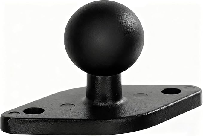 Strg 1'' Ball Mount with Aluminum Alloy Diamond Plate, Universal Electronic Device Mounting Ball Base with AMPS Holes Compatible with RAM 1" B Size Ball Double Socket Arms from Arkon, iBolt, Tackform