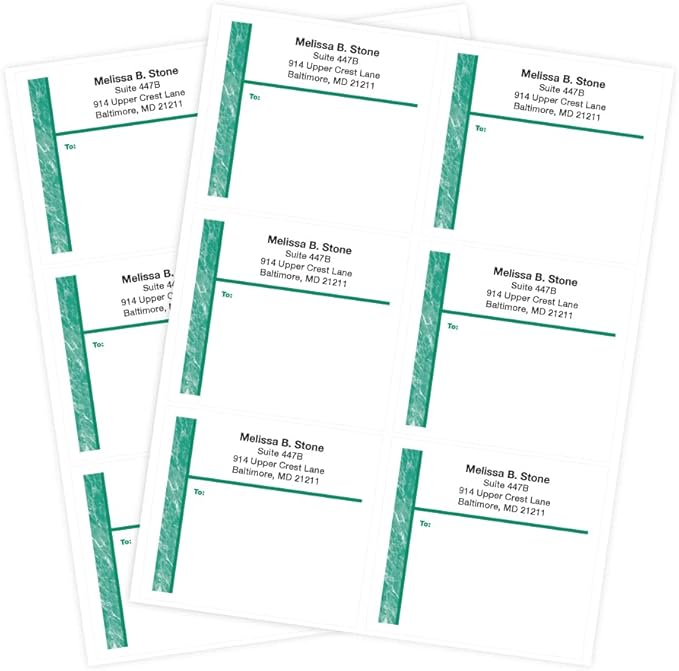 Deep Green Marble Personalized Shipping Labels