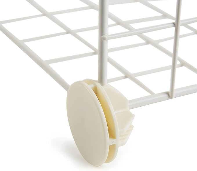 Amazon Basics 6 Cube Wire Grid Stackable Storage Shelves, 12.6 x 26 x 38 inches, White