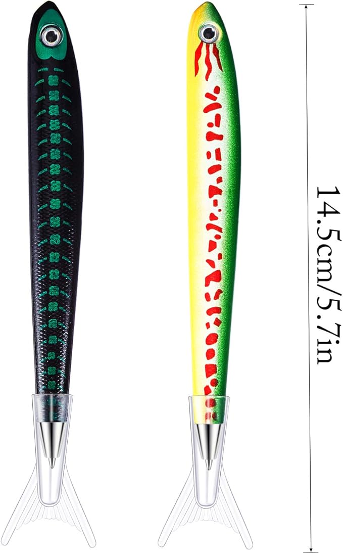 Outus 12 Pieces Fish Pens Fishing Birthday Party Favors Decoration Writing Ballpoint Pens for Office Valentine Day Chinese New Year Gifts (Aquatic)