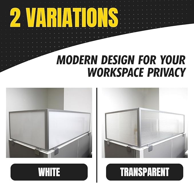 OBEX Screen & Office Panel Extender Polycarbonate Desk Privacy Panel & Divider for Office Cubicle, 12" x 42", Translucent