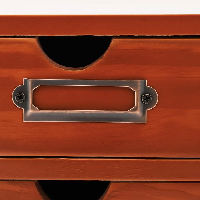 Stackable Wooden Desk Organizer with 4 Drawers Retro Brown Modular Storage Boxes for Home Office, Makeup, Stationery - No Assembly Required