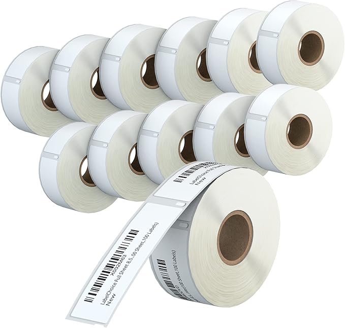Compatible for Dymo 30252 1-1/8"x3-1/2 Labels Used for Labelwriter 450,450 Turbo,4XL (Not for Dymo 550, 5XL), 12-Roll 4200 Pcs Blank White Direct Thermal Address & Barcode Label Stickers