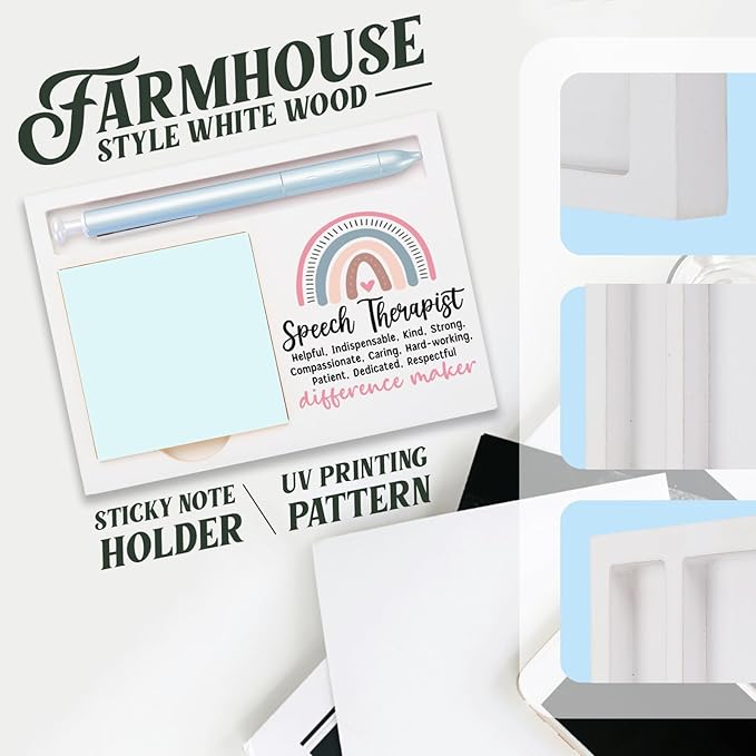 Speech Therapist Office Supplies Sticky Note Holder Decor, Speech Therapist Thank You Appreciation Gifts for Women Self-Stick Note Pad Holders W2B8