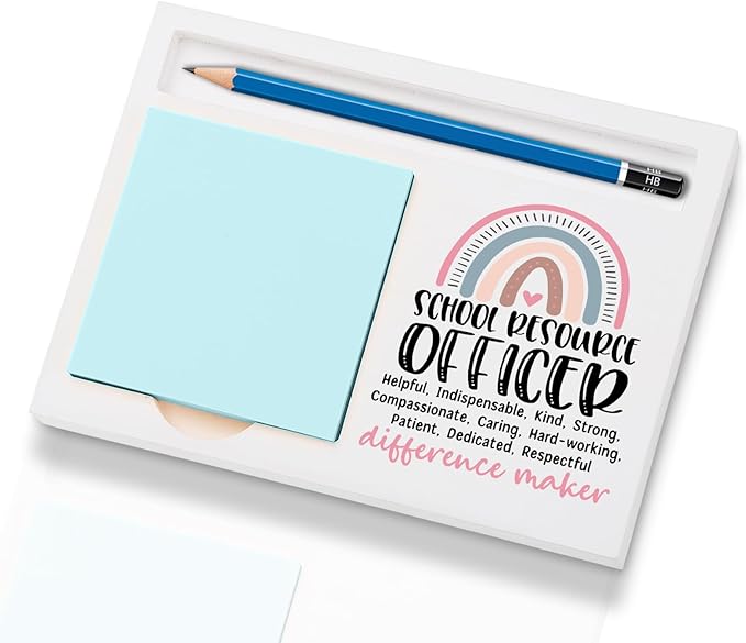 School Resource Officer Office Supplies Sticky Note Holder Decor, School Resource Officer Thank You Appreciation Gifts for Women Self-Stick Note Pad Holders W2B27