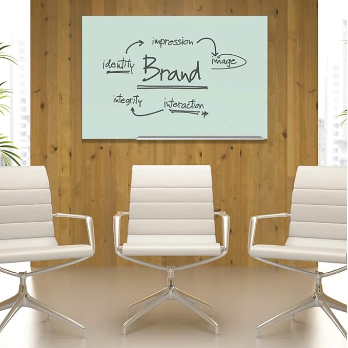 Quartet Glass Whiteboard, Magnetic Dry Erase White Board, 74" x 42", Wide Format, Aluminum Frame, Element (G7442E)