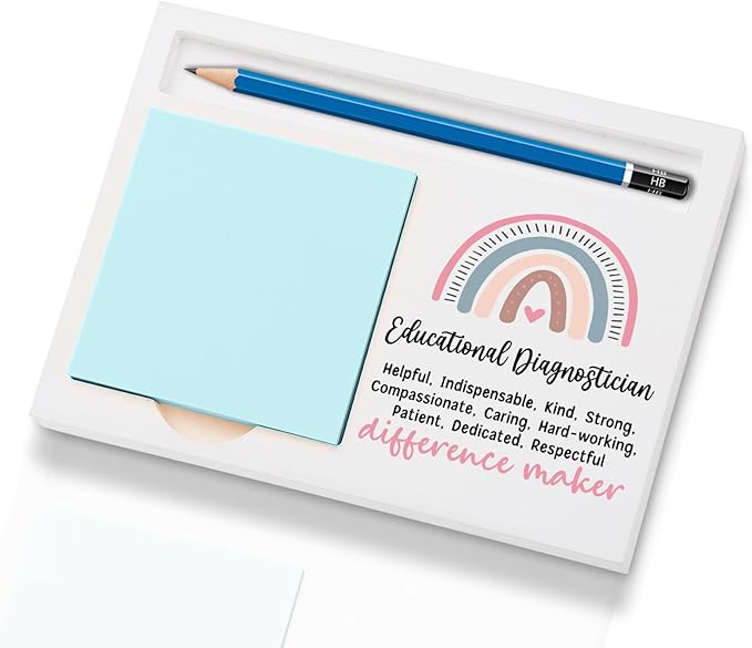 Educational Diagnostician Office Supplies Sticky Note Holder Decor, Educational Diagnostician Thank You Appreciation Gifts for Women Self-Stick Note Pad Holders W2B26