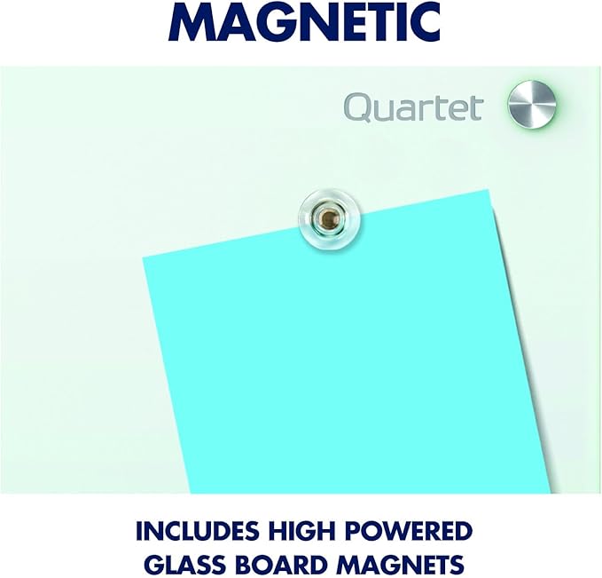 Quartet Whiteboard, Glass Dry Erase Board, Magnetic, 8' x 4', Infinity Frameless Mounting, White Surface, Accessory Tray, 1 Dry Erase Marker and 2 Glass Board Magnets (G9648W-A)