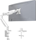 Monitor Arm for 17-35" Screens up to 24.2 lbs, Ergonomic Gas Spring Monitor Stand with Height Adjust, Tilt, Swivel & Cable Management, VESA Desk Mount with 2 Types of Installation, White