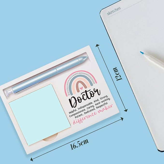 Doctor Office Supplies Sticky Note Holder Decor, Doctor Thank You Appreciation Gifts for Women Self-Stick Note Pad Holders W2B14