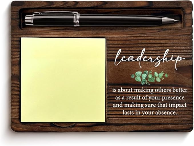 Leadership Gifts for Women Men, Gifts for Leader Boss Mentor Supervisor Coworker, Leadership Sticky Note Holder Office Decor Bosses Day Gift Ideas