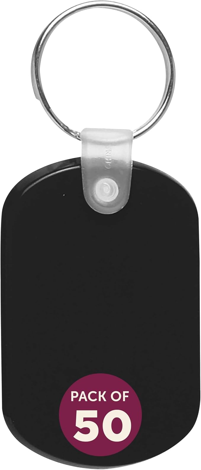 DISCOUNT PROMOS Tag Soft Plastic Keychains - 50 pack - Small Key Tag Chain For Staying Organized - Rubber Key Ring Keychain – Black