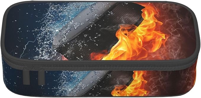Hockey Sport Pencil Case Big Capacity Storage Pencil Pouch Stationery Bags With Zipper Portable Pen Holder Box Organizer For Boys Girls Teens Student College School Office Supplies