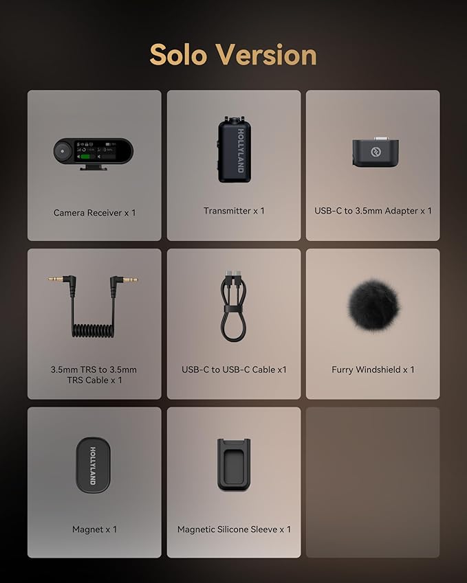 Hollyland Lark MAX 2 Wireless Microphone for iPhone/Camera/Android, AI Noise Cancelling, 32-bit Full-Chain Audio, 1115ft (340m) Range, Vlog, Streaming (1 TX + 1 Camera RX)