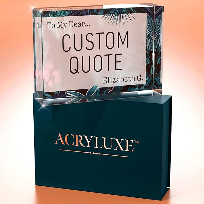 Custom Acrylic Sign Personalized, Custom Desk Name Plate, 18 Styles, (5"x7"), With Gift Box, USA Made by Acryluxe. (Bouquet)