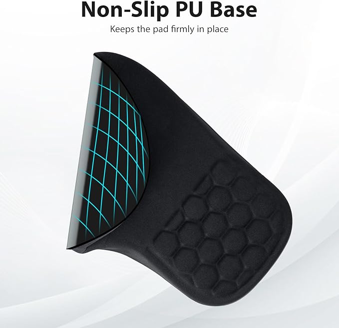 3 in 1 Ergonomic Wrist Rest for Keyeboard and Mouse, Non-Slip Desk Mouse Pad with Wrist Support, Keyboard Wrist Rest and Mouse Pad Set Massage Design (Black)