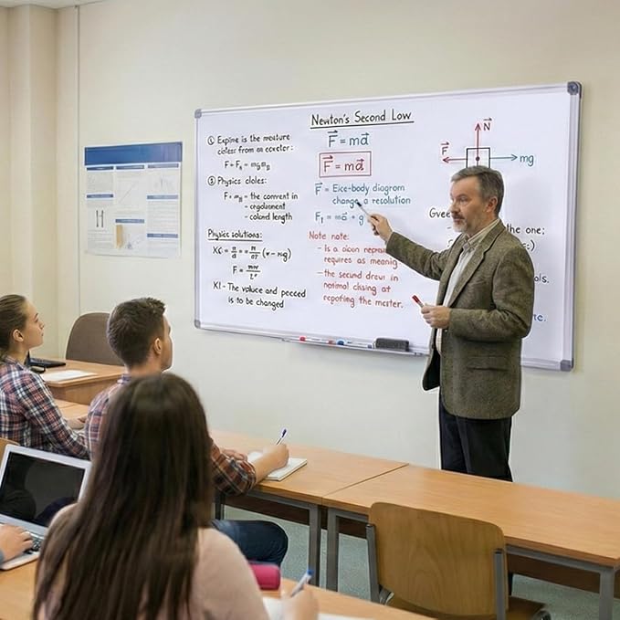 72 x 40 Inch Large Magnetic Whiteboard for Wall - Anti-Ghosting Dry Erase Board for Office Collaboration, Classroom Teaching & Agile Management - Silver Aluminum Frame (6 x 3.3 Ft)