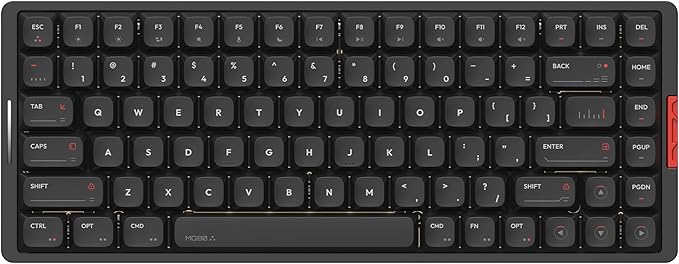 IQUNIX MQ80 Low Profile Mechanical Keyboard for Work and Gaming Tri Mode Wireless Wired CNC Aluminum Hot Swappable RGB Backlit Long Battery Life VIA Support (Black)
