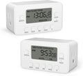 BN-LINK 7-Day Heavy Duty Digital Timer with Dual Outlet, LCD Display, 3-Prong Programmable Design, for Lights, Fans, Coffee Machine, Home, Office, Indoor Use, 125V 15A 1875W, 2 Pack