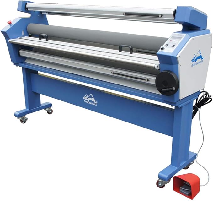 US Stock Wide Format Laminator 55in /63in Full-auto Wide Format Cold Laminator Machine Roll to Roll Large Format Laminating Machine with Trimmer (63 Inch, with Trimmer)