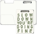 FTKBGHY Sage Green Inspirational Clipboard with Storage, Slow Down You're Doing Fine Motivational Metal Clipboard for Nurses Teachers Students School Office Desk Accessories, 12.4x9.25 Inch
