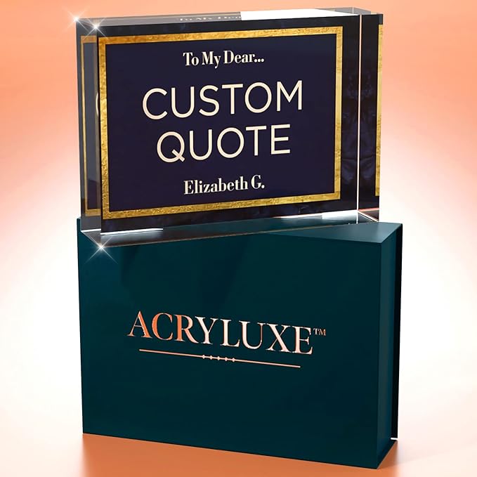 Custom Acrylic Sign Personalized, Custom Desk Name Plate, 18 Styles, (5"x7"), With Gift Box, USA Made by Acryluxe. (Folsom)