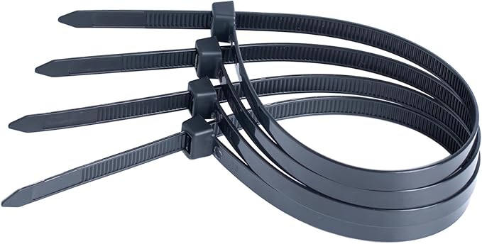 14 Inch Heavy Duty Cable Ties - 60lb Tensile Strength, Weather Resistant Outdoor Black Zip Ties (150 Pack)