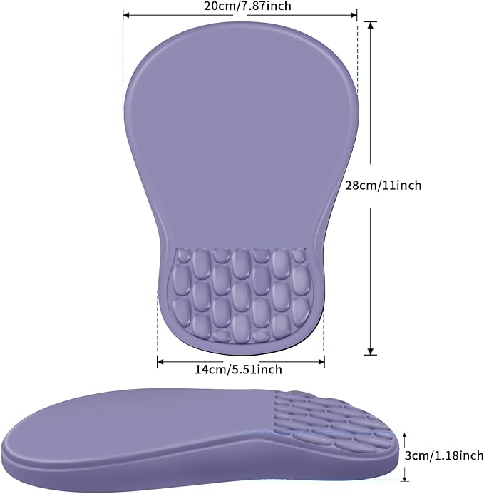 YIWEI Ergonomic Mouse Pad with Wrist Rest - Comfortable Office Mousepad with Memory Foam Wrist Support for Carpal Tunnel Relief, Mouse Pads with Non-Slip Base for Gaming and Home (Purple)