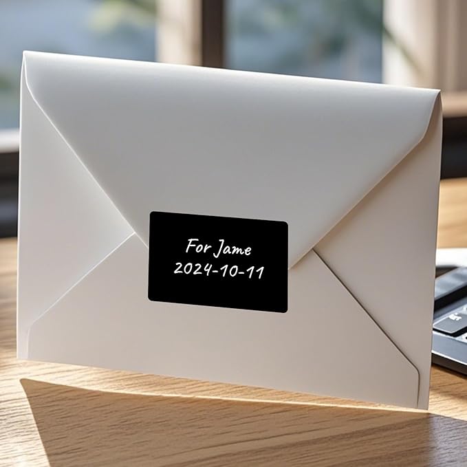 FINDAT Colored Labels Stickers 3×2 Inch Rectangle Vinyl Black Sticker Removable Assorted Color Coding Name Tag for File Folder Classroom Office Inventory Marking 40 PCS