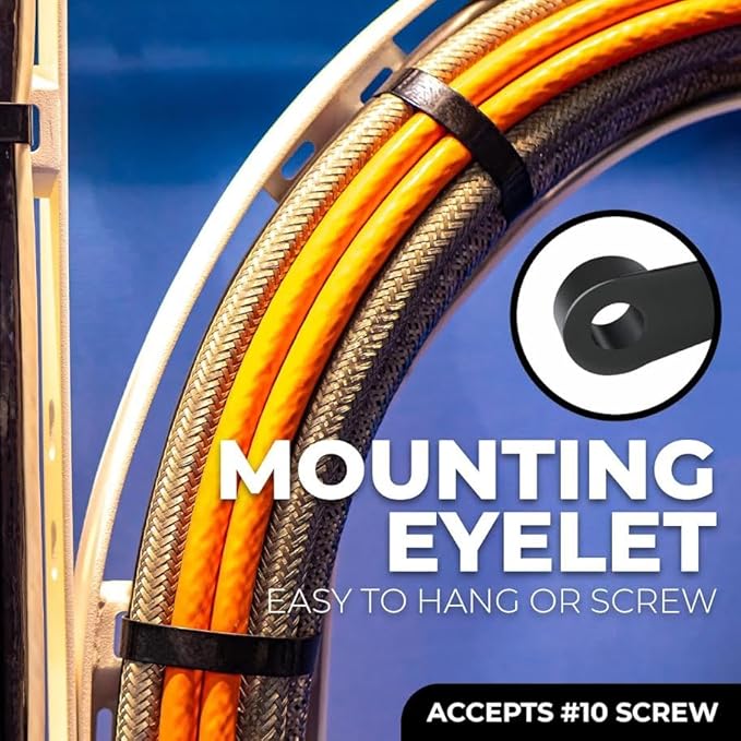 BEST CONNECTIONS Black Cable Ties – 5,000 Pcs Cable Zip Ties 8 Inch with Screw Down Hole for Mounting- Strong Nylon Wire Ties with 50 Lbs Tensile Strength – Cable Management Ties for Outdoor & Indoor