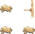 Comedy and Tragedy Masks Push Pins - Gold Theater Mask Map Pins for Cork Boards, Maps, or Lapel Use - Designed in USA - Set of 4