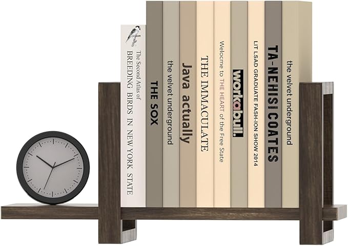 Adjustable Desktop Bookshelf, Retro Tabletop Bookshelf, Desk Shelf for Top of Desk in Living Room, Home, Office, Perfect for Magazine, Books, Cookbooks, No Tools Required to Assemble, Dark Brown