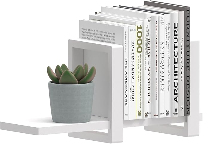 Adjustable Desktop Bookshelf, Retro Tabletop Bookshelf, Desk Shelf for Top of Desk in Living Room, Home, Office, Perfect for Magazine, Books, Cookbooks, No Tools Required to Assemble (White)