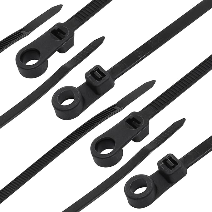 Zip Ties with Screw Hole, 100 Pcs Mountable head Cable Tie Multipurpose Heavy Duty Nylon Zip Tie for Indoor and Outdoor (15.7 inch, 50lbs)