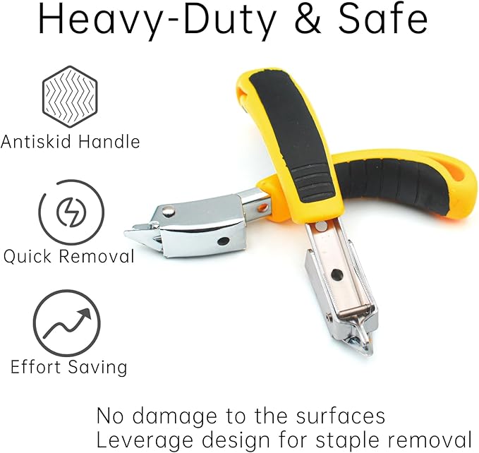 Upholstery Staple Remover, Construction Staple Remover Tool, Heavy Duty Tack Lifter Carpet Remover, Nail Puller for Removing All Kinds of Staples for Furniture, Canvas, Wooden Case, Carton