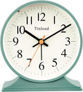 4.5"Retro Analog Alarm Clock,Vintage decor , Super Silent Non Ticking Small Clock with Manual Light, Snooze, Battery Operated, for Bedroom, Living Room, Office,Nightstand, Bedside, Desk ,Table(Green)