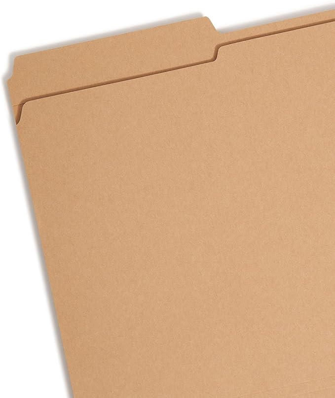 Smead Fastener File Folder, 1 Fastener, Reinforced 1/3-Cut Tab, Legal Size, Kraft, 50 Per Box (19834)