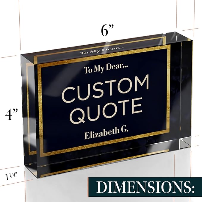 Custom Acrylic Sign Personalized, Custom Desk Name Plate, 18 Styles, (4"x6"), With Gift Box, USA Made by Acryluxe. (Folsom)