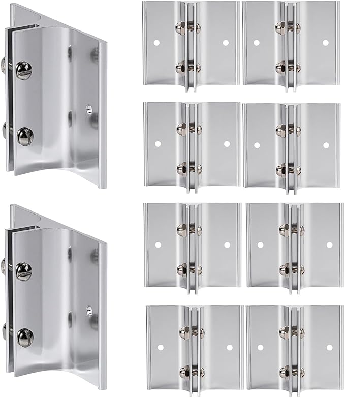 Aluminum Corridor Sign Holder, 10 Pack Direct Sign Mount Bracket, Design for Restroom, Conference Room Classic Silver Signs - 3" Length, 1/8" Substrate - Easy to Install