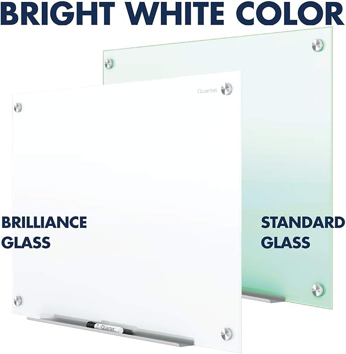 Quartet Dry Erase Board, Magnetic Whiteboard 24" x 18", Glass Board for Wall, Infinity, Brilliance White (G22418W)