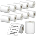 12 Rolls 6000 Pcs 4"x3" 3-Proof Direct Thermal Shipping Labels 1" Core Compatible with Zebra LP2844 ZP450 ZP505 ZD420 GX430T GK420T ZT410 ZD421 and Rollo MUNBYN, 103mmx76mm Thermal Sticker