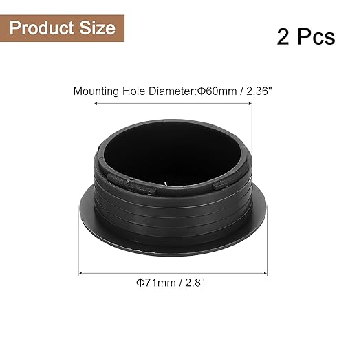 uxcell 2 Pcs Desk Grommet, 2.36 inch 60mm Desk Cable Hole Cover Wire Hole Insert for Home Office Table Cabinet Cord Organizer, Black