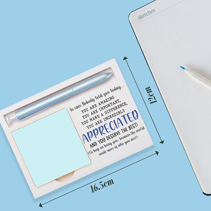 Inspirational Office Supplies Sticky Note Holder Decor, Motivational Appreciation Gifts for Women Men Self-Stick Note Pad Holders W2B38