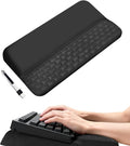Wrist Rest for Keyboard, Ergonomic Keyboard Stand with Wrist Rest, Soft Memory Foam Wrist pad with Non-Slip Base & Dust Brush, Comfort for Office, Work, Gaming- Black