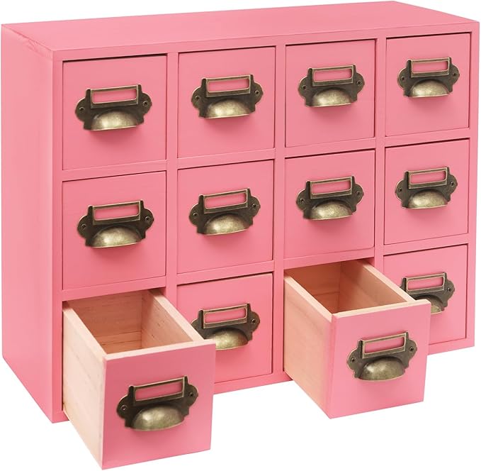 Vintage 12-Drawer Storage Cabinet – Multipurpose Desktop Organizer for Office, Craft & Home