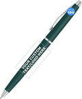 DISCOUNT PROMOS Custom Langham Ballpoint Pens Set of 100, Personalized Bulk Pack - Black Ink, Great for Office, School, Business, Tradeshows - Hunter Green