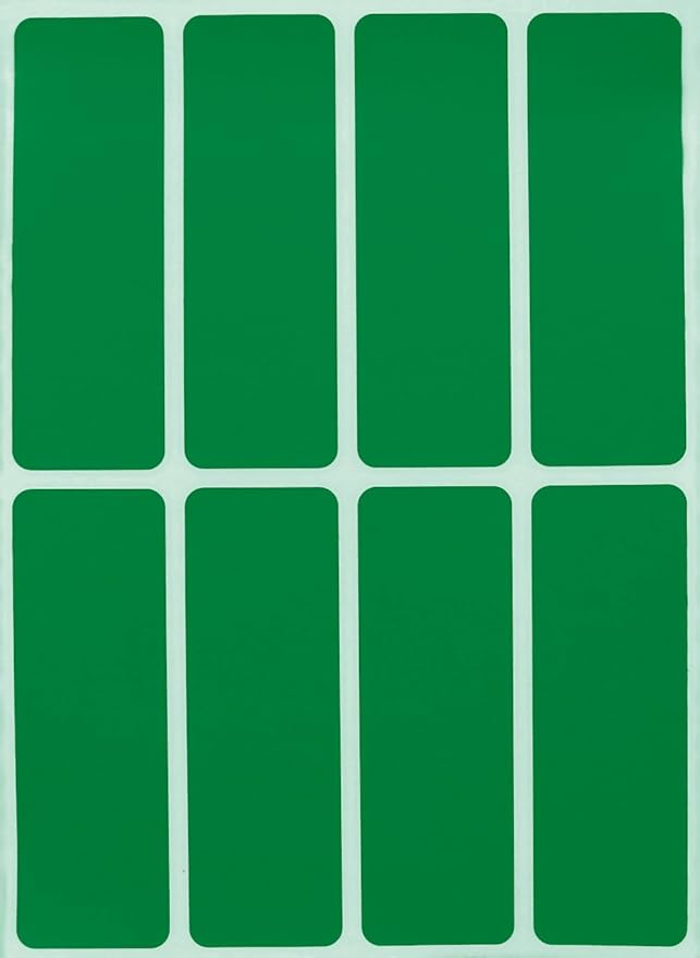 Rectangular Sticker 3x1 inch Write on Labels for Organizing, Paper Sticker Sheet Tags for Home, Office, and School Projects, 200-Pack (Green) by Royal Green
